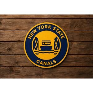 New York State Canals Sign Water Trail Kayak Canoe Boat Fish Swim Canal